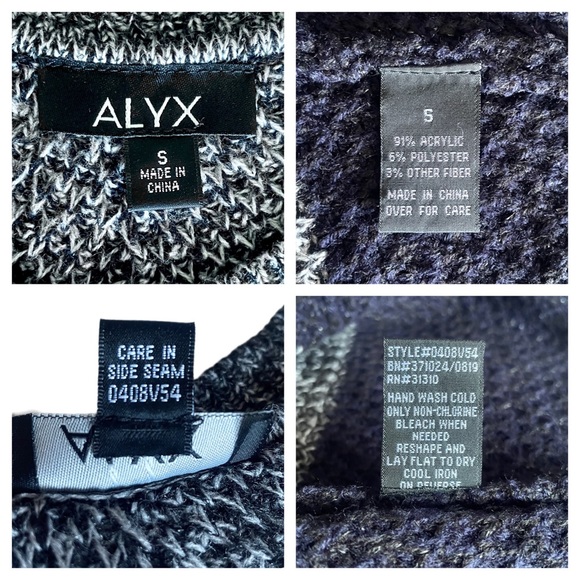 ALYX Chevron Knitted Pullover Sweater Gray/Blue/Wine/Black Size S EUC - Picture 4 of 8